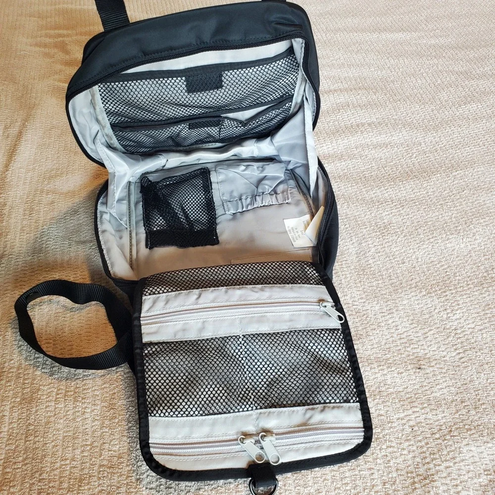 KD Kicker & David Black Nylon‎ Travel Organizer diaper Toiletry Bag Snakeskin